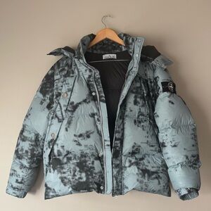 Stone Island Ice Earth Mapping Camouflage Down Jacket - M